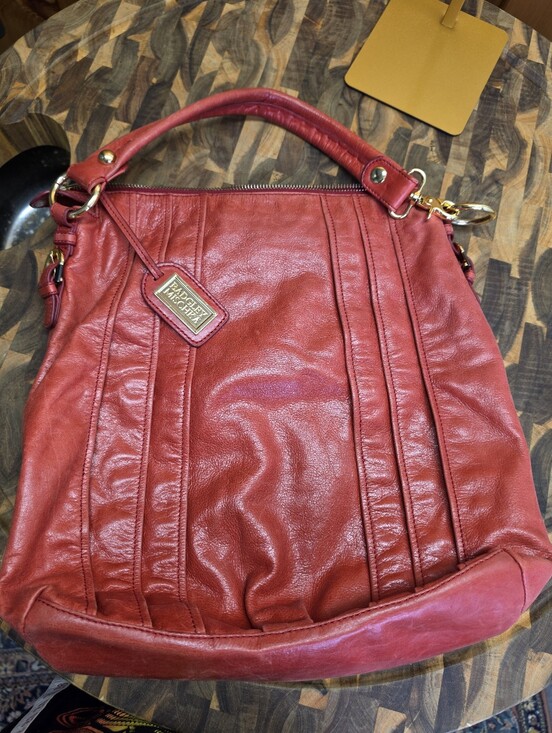 Badgley Mischka Handbags - Badgley Mischka Women's Red Leather Shoulder Bag